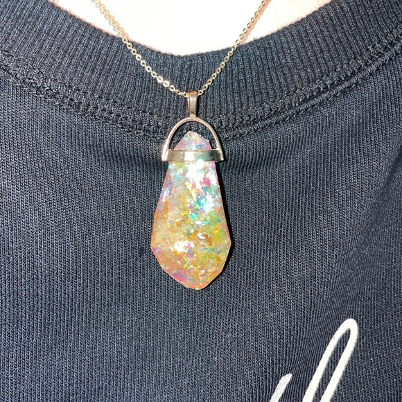 14k Gold Fill Necklace Beautiful Handmade Resin Pendant - Picture 4 of 11